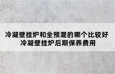 冷凝壁挂炉和全预混的哪个比较好 冷凝壁挂炉后期保养费用